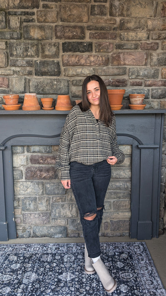 'Erica' Plaid Print Top FINAL SALE