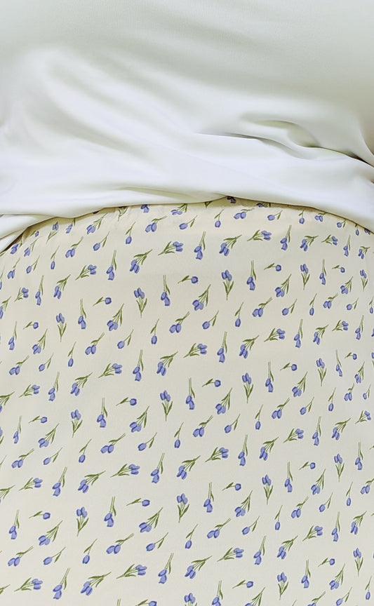 'Libby' Floral Maxi Skirt in Cream