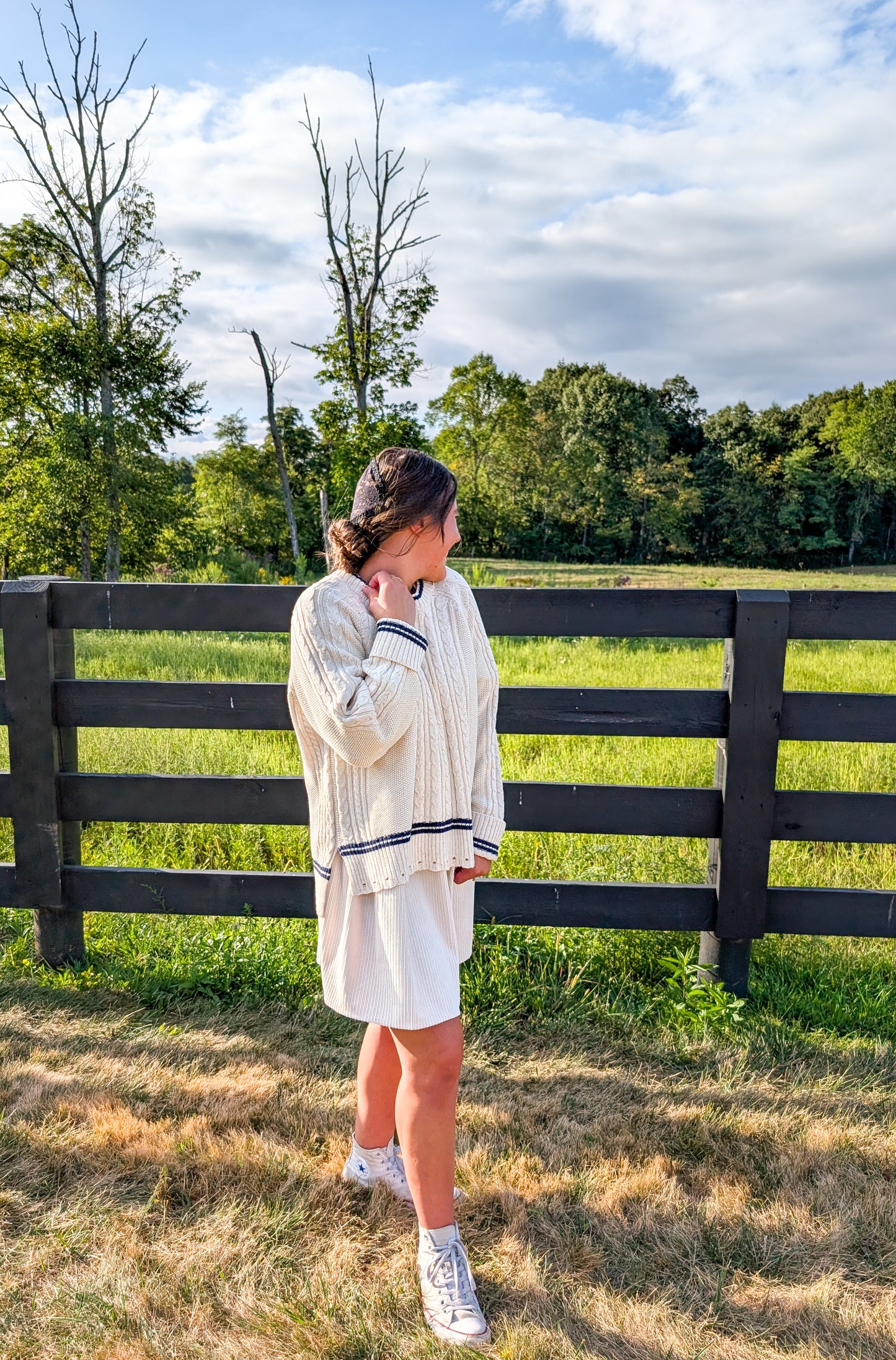 'Spencer' Fisherman Sweater in Ivory