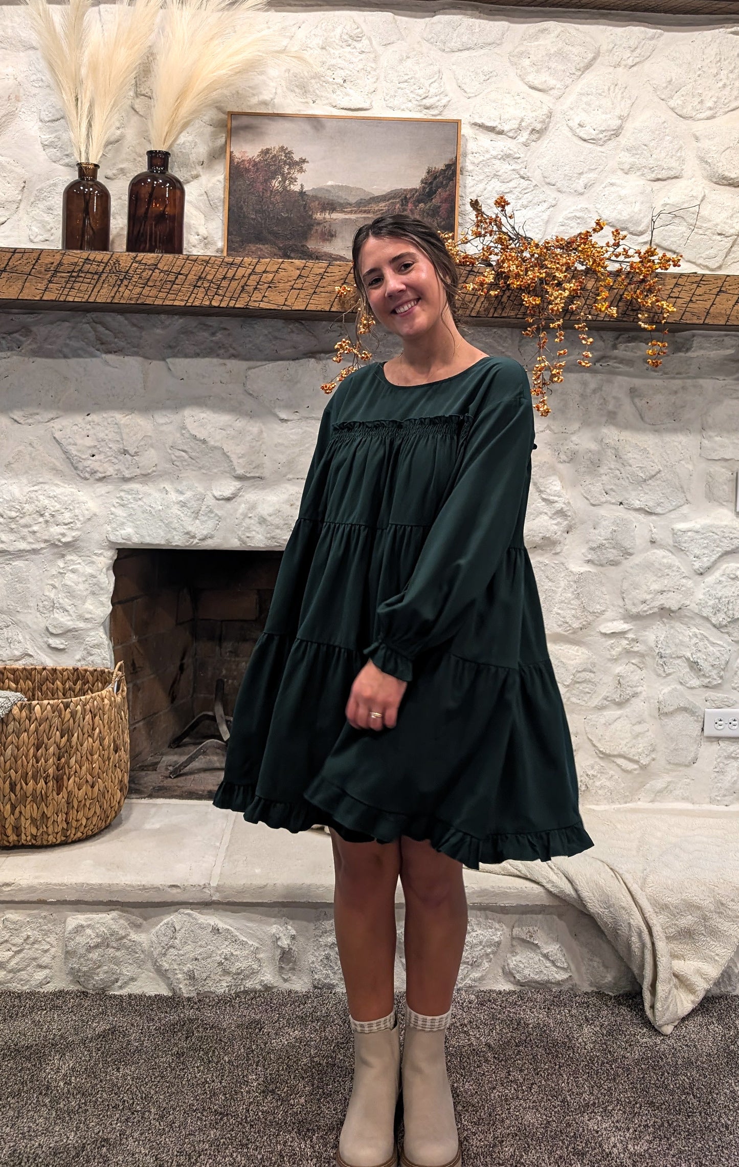'Crystal' Mini Dress in Emerald Green Final Sale