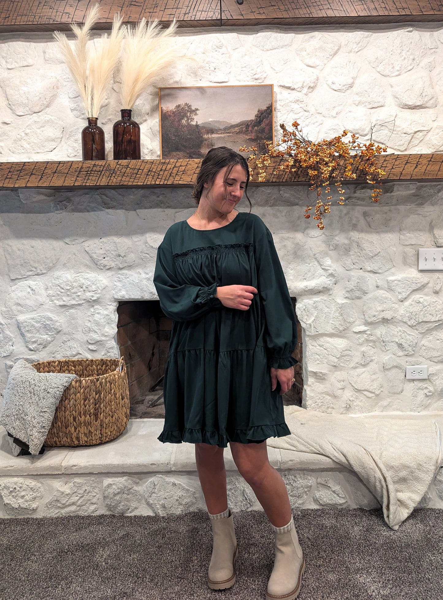 'Crystal' Mini Dress in Emerald Green Final Sale