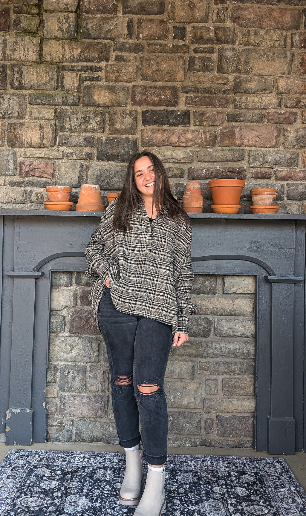 'Erica' Plaid Print Top FINAL SALE