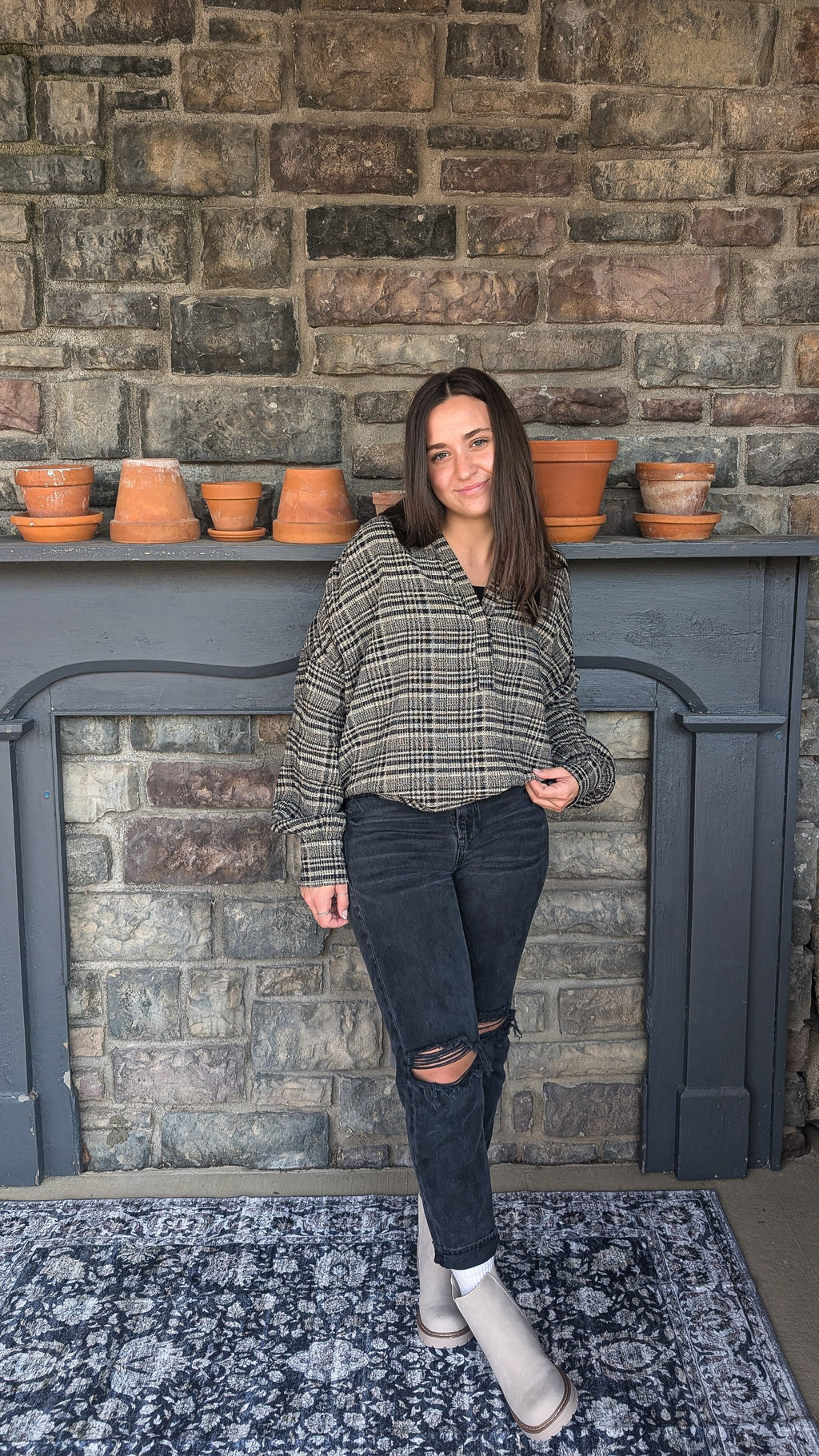 'Erica' Plaid Print Top FINAL SALE