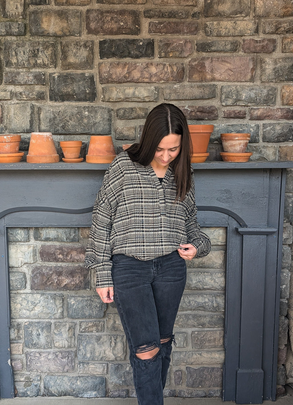 'Erica' Plaid Print Top FINAL SALE