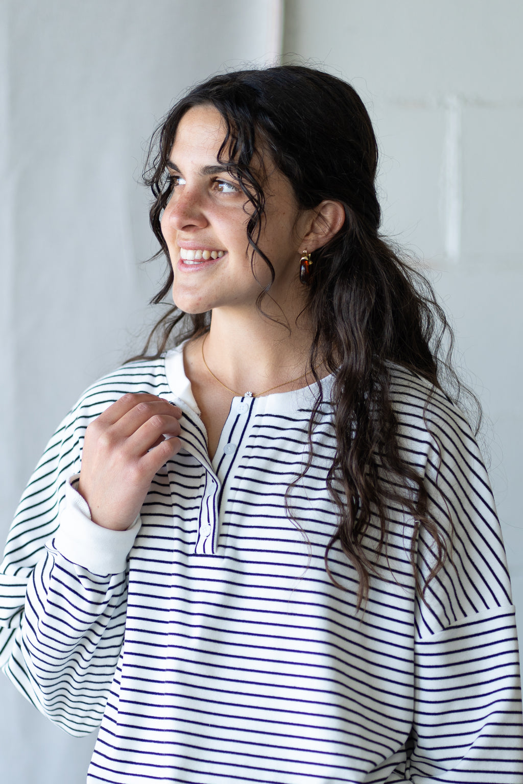 'Dani' Oversized Top in Ivory