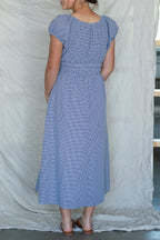 'Miller' Gingham Midi dress in Black