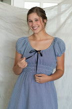 'Miller' Gingham Midi dress in Black