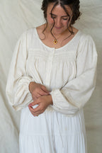 'Frankie' Linen Button up Top in Oat