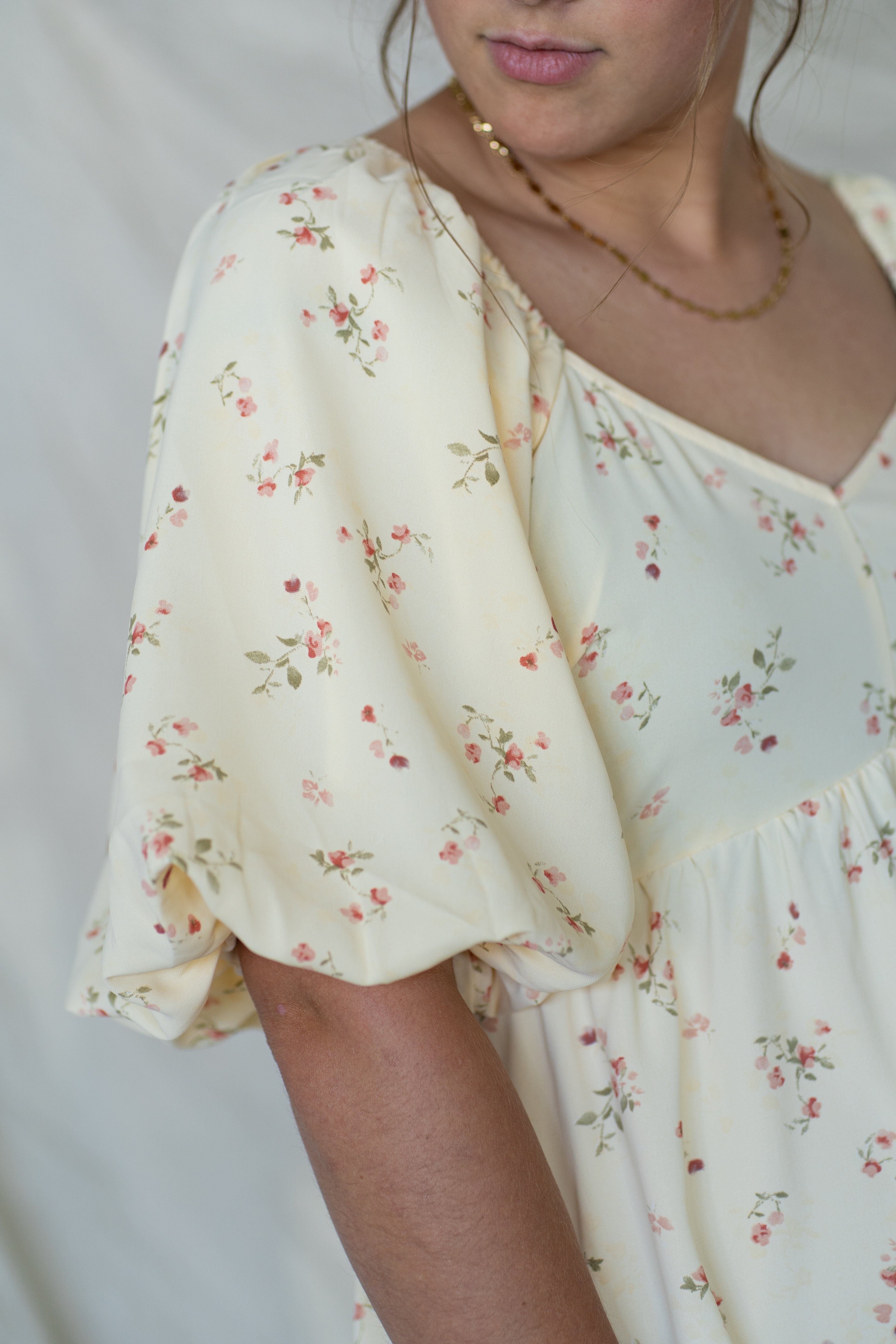 'Everly' Floral Maxi Dress in Soft Yellow