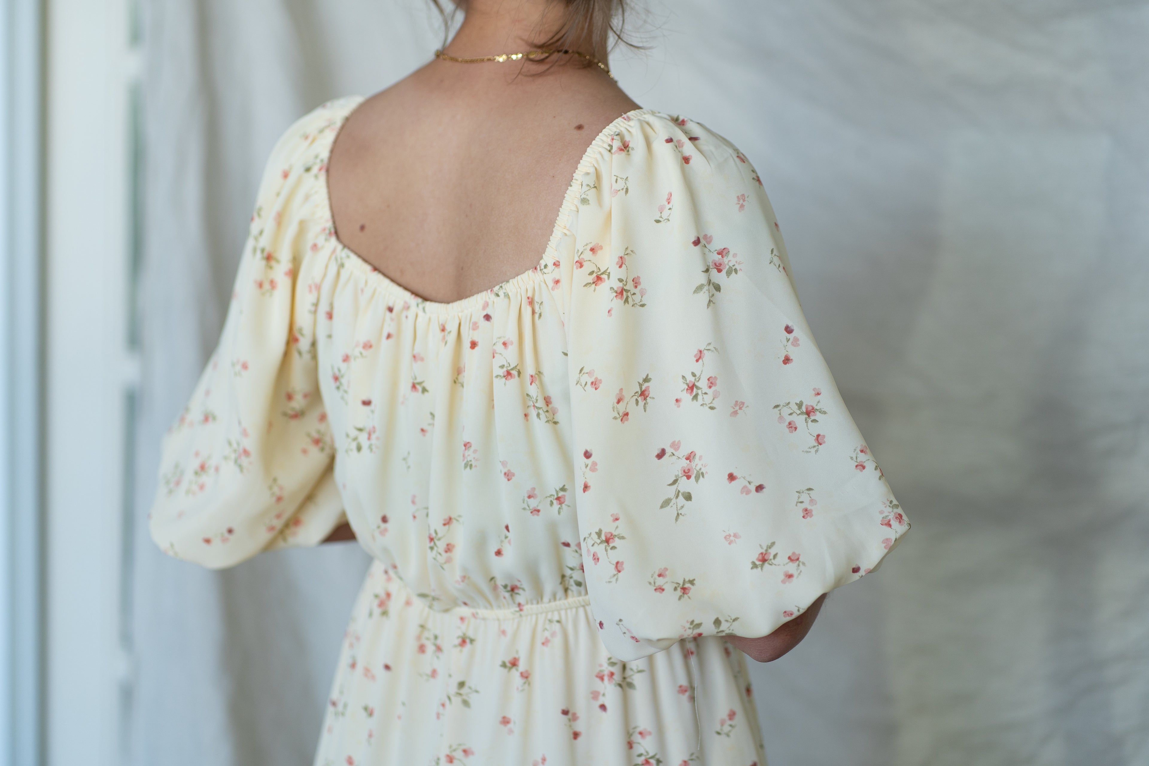 'Everly' Floral Maxi Dress in Soft Yellow