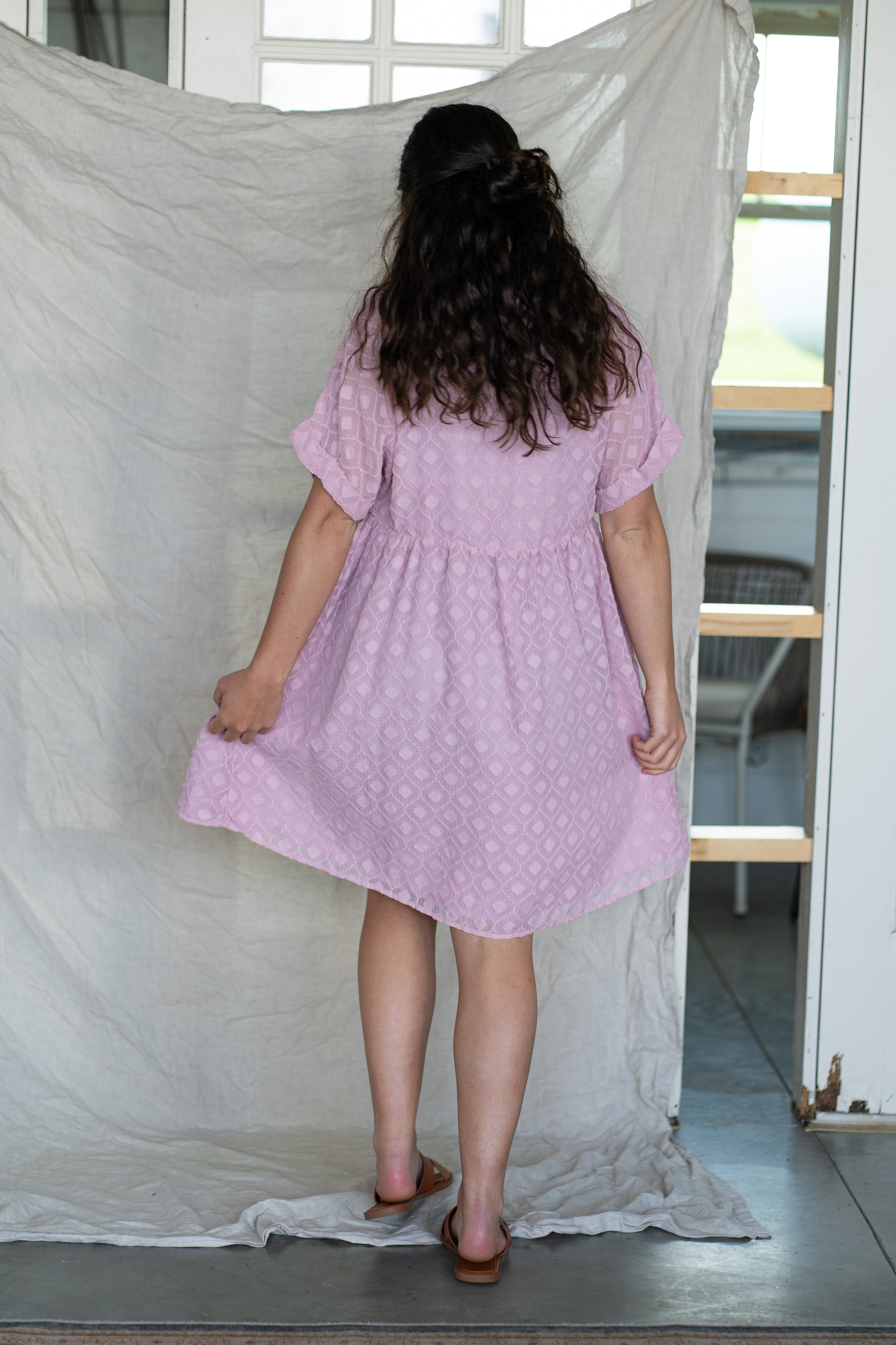 'Wren' Baby Doll Mini Dress in Pink