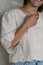 'Oliver' 100% Cotton Top in Oat