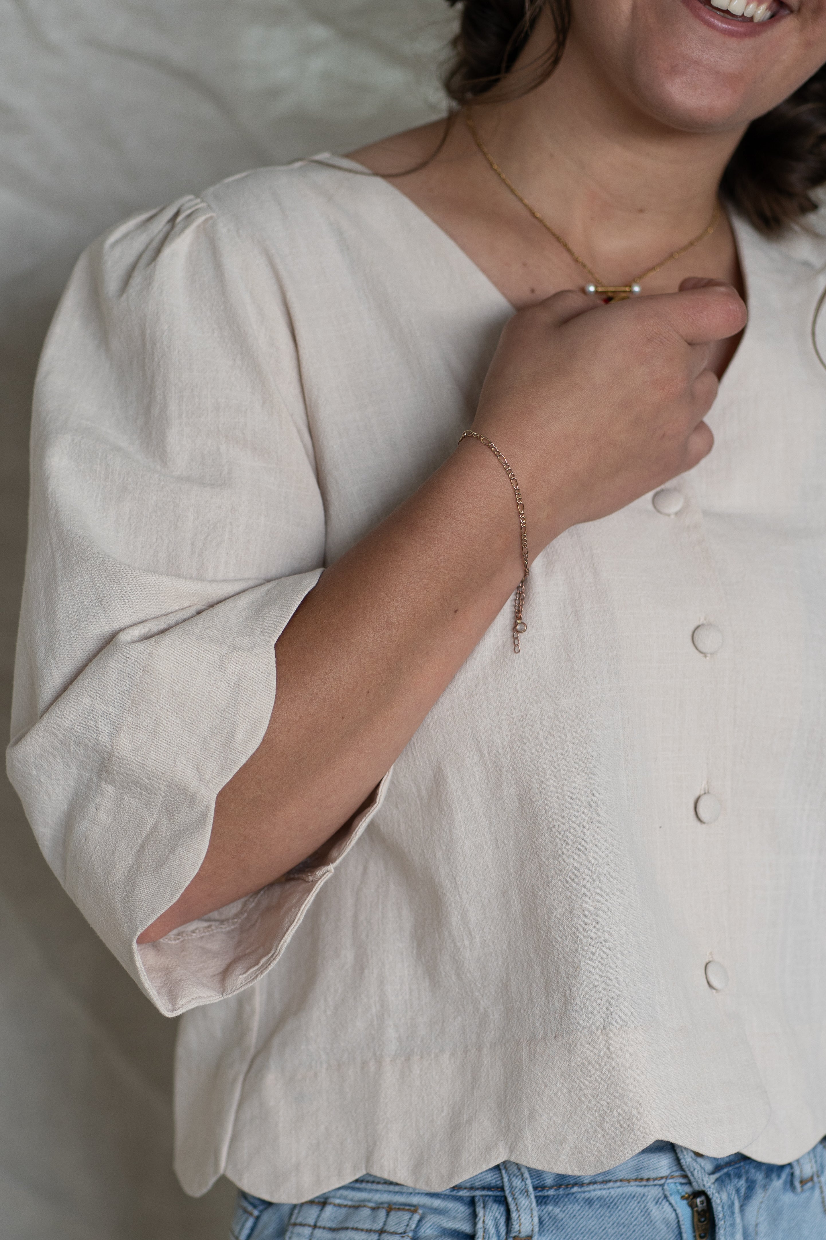 'Oliver' 100% Cotton Top in Oat