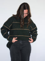 'Riley' Drop Sholder Sweater in Dark Olive