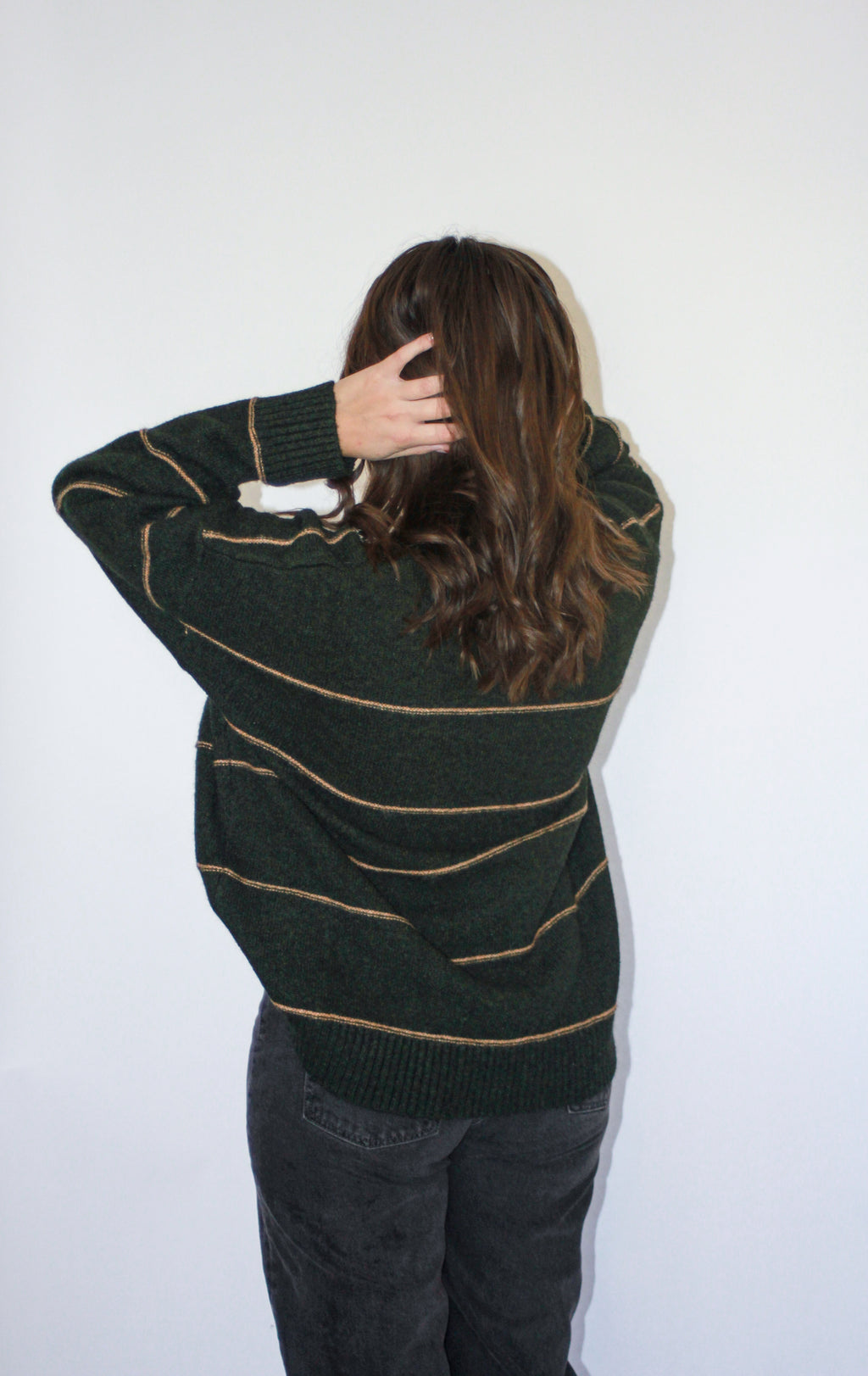 'Riley' Drop Sholder Sweater in Dark Olive