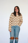'Port' Crochet Sweater Top in Oatmeal FINAL SALE