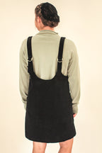 'Everett' Corduroy Jumper Dress in Black FINAL SALE