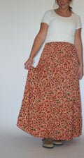 'Layla' Floral Maxi Skirt Soft Peach FINAL SALE