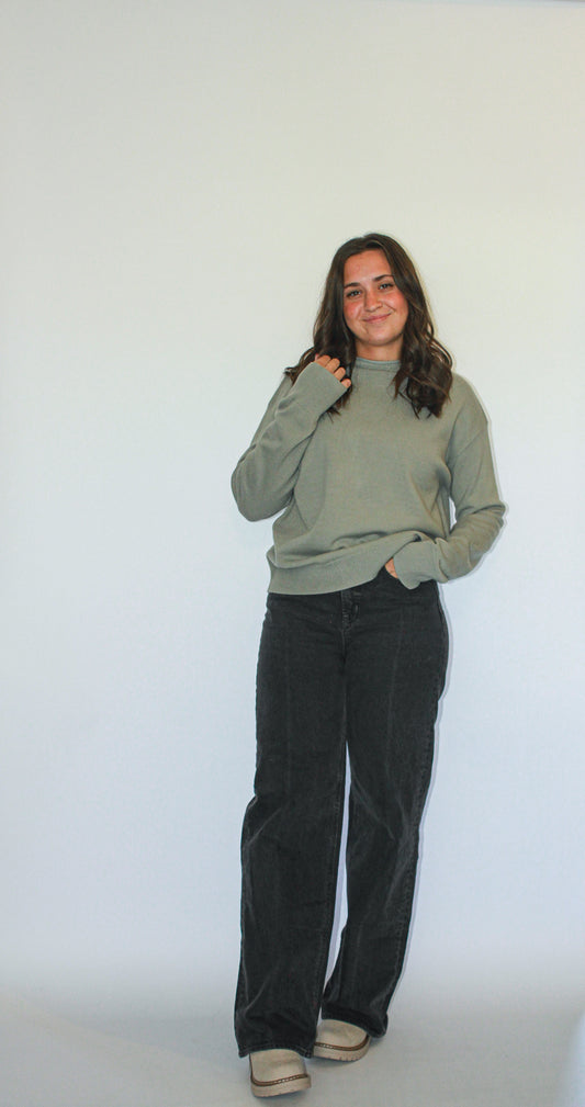 Alex Mock Neck Sweater in Soft Sage