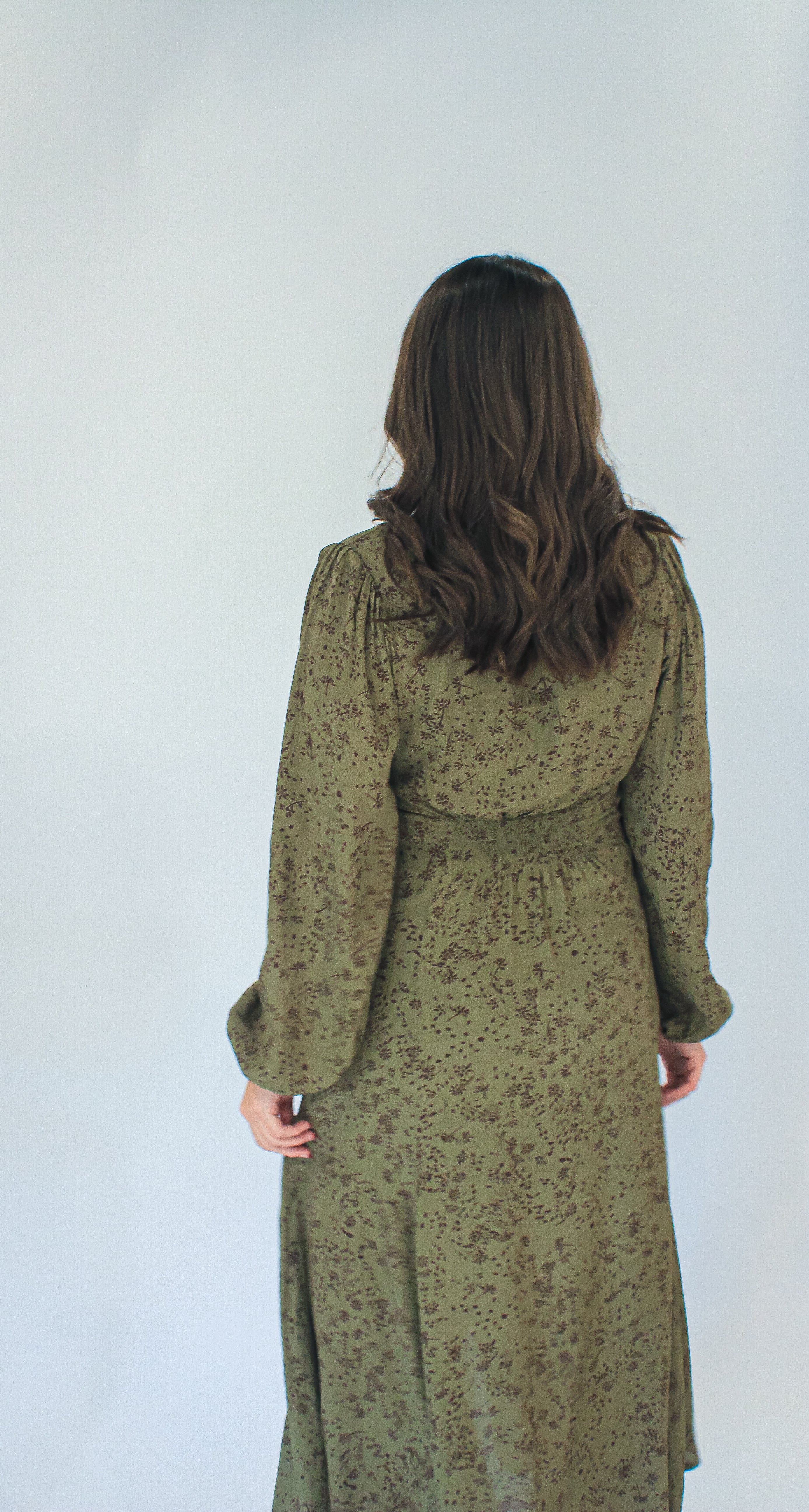 'Elizabeth' Button Down Dress in Olive