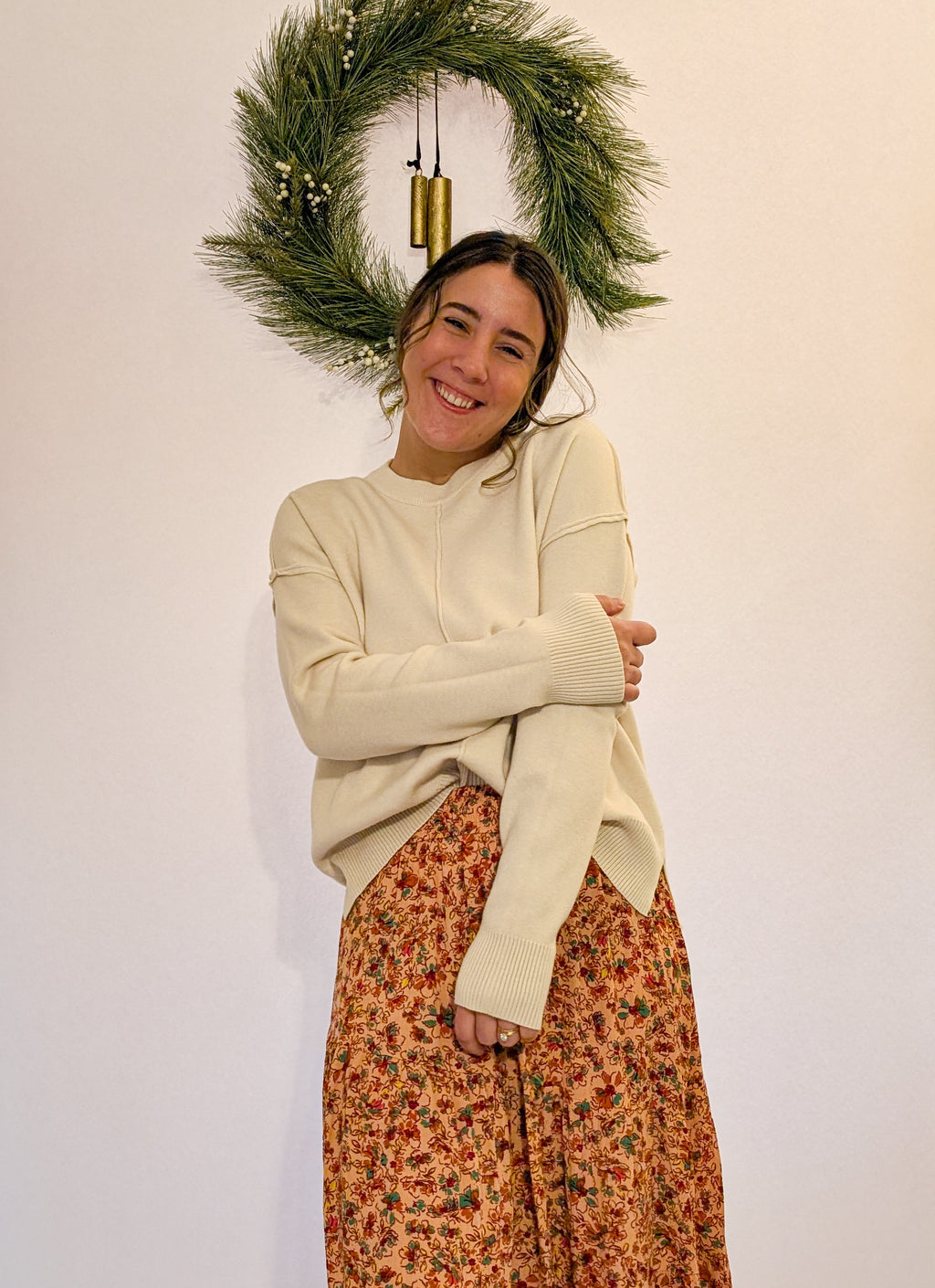 'Demi' Knit Sweater in Cream FINAL SALE