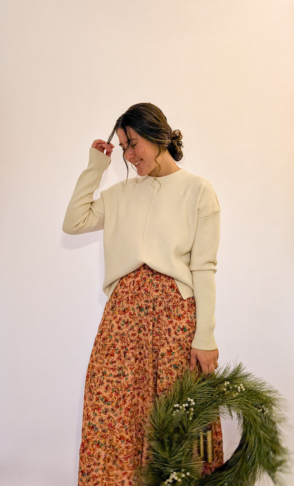 'Demi' Knit Sweater in Cream FINAL SALE