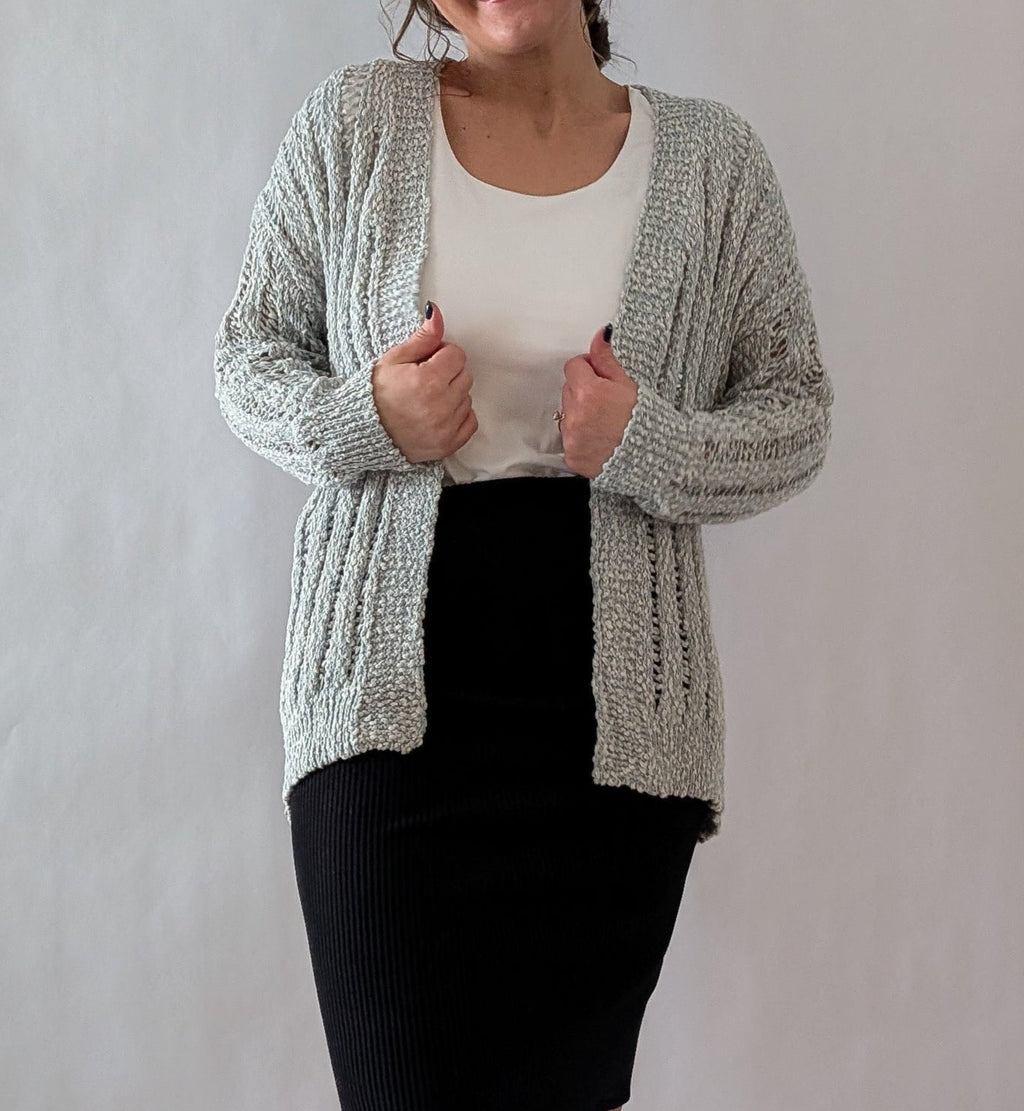 'Roxi' Lose Knit Cardigan in Soft Blue