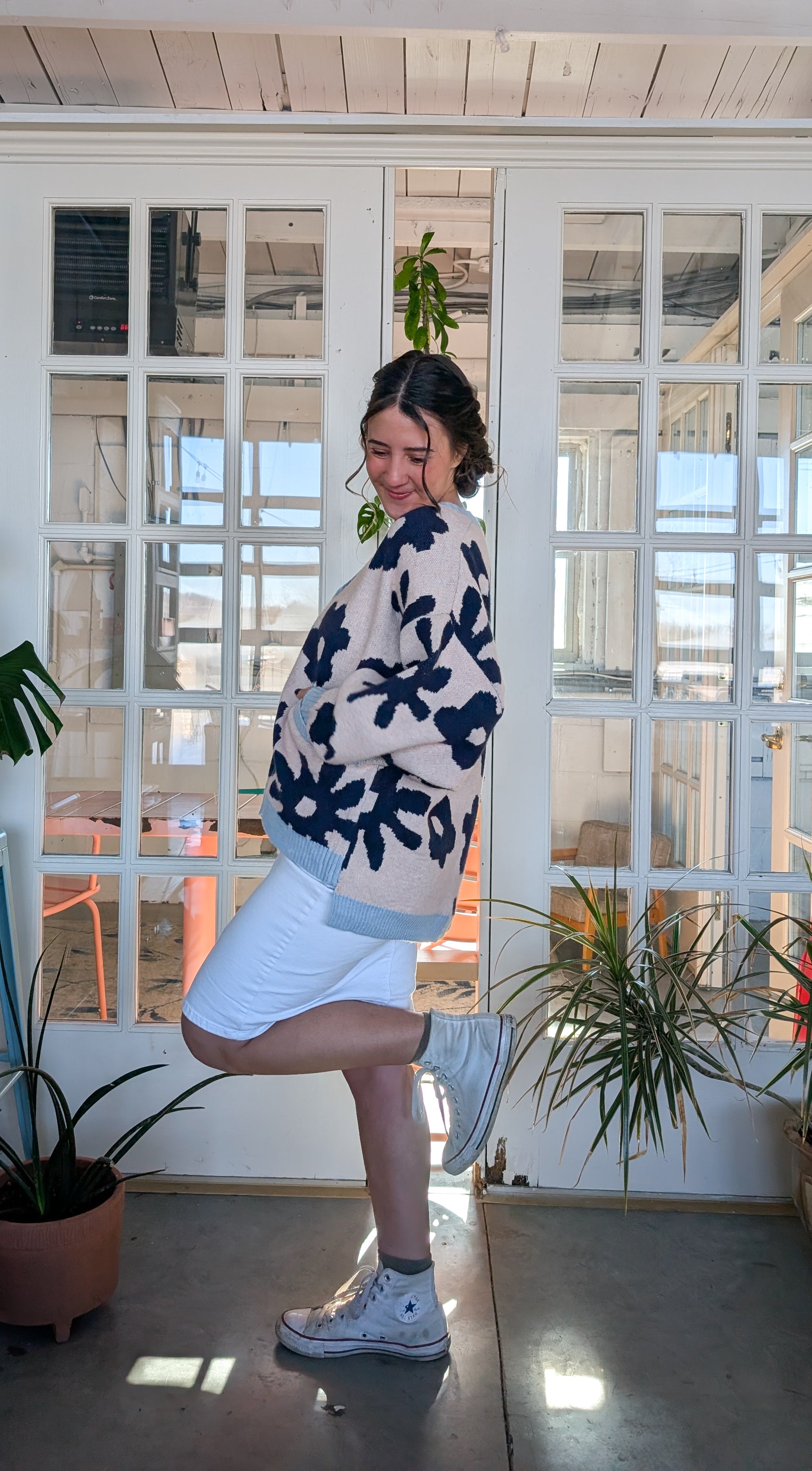 'Starly' Floral Cardigan in Soft Pink