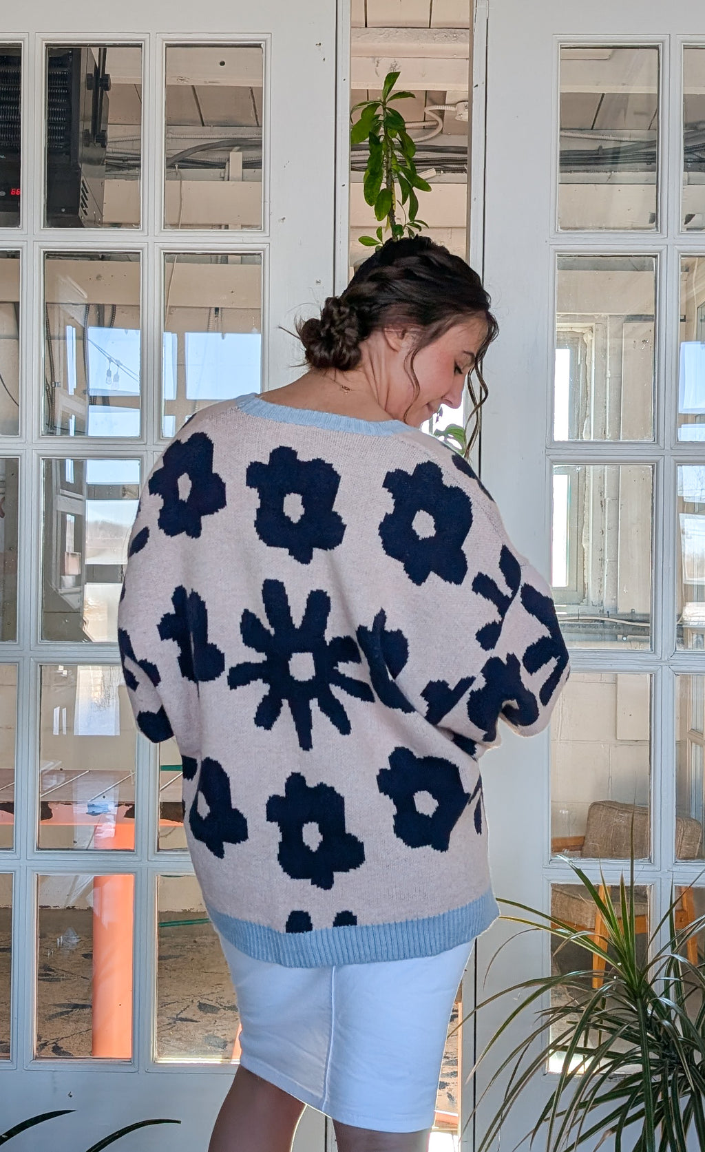 'Starly' Floral Cardigan in Soft Pink