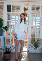 'Goldie' Floral Overalls in Ivory