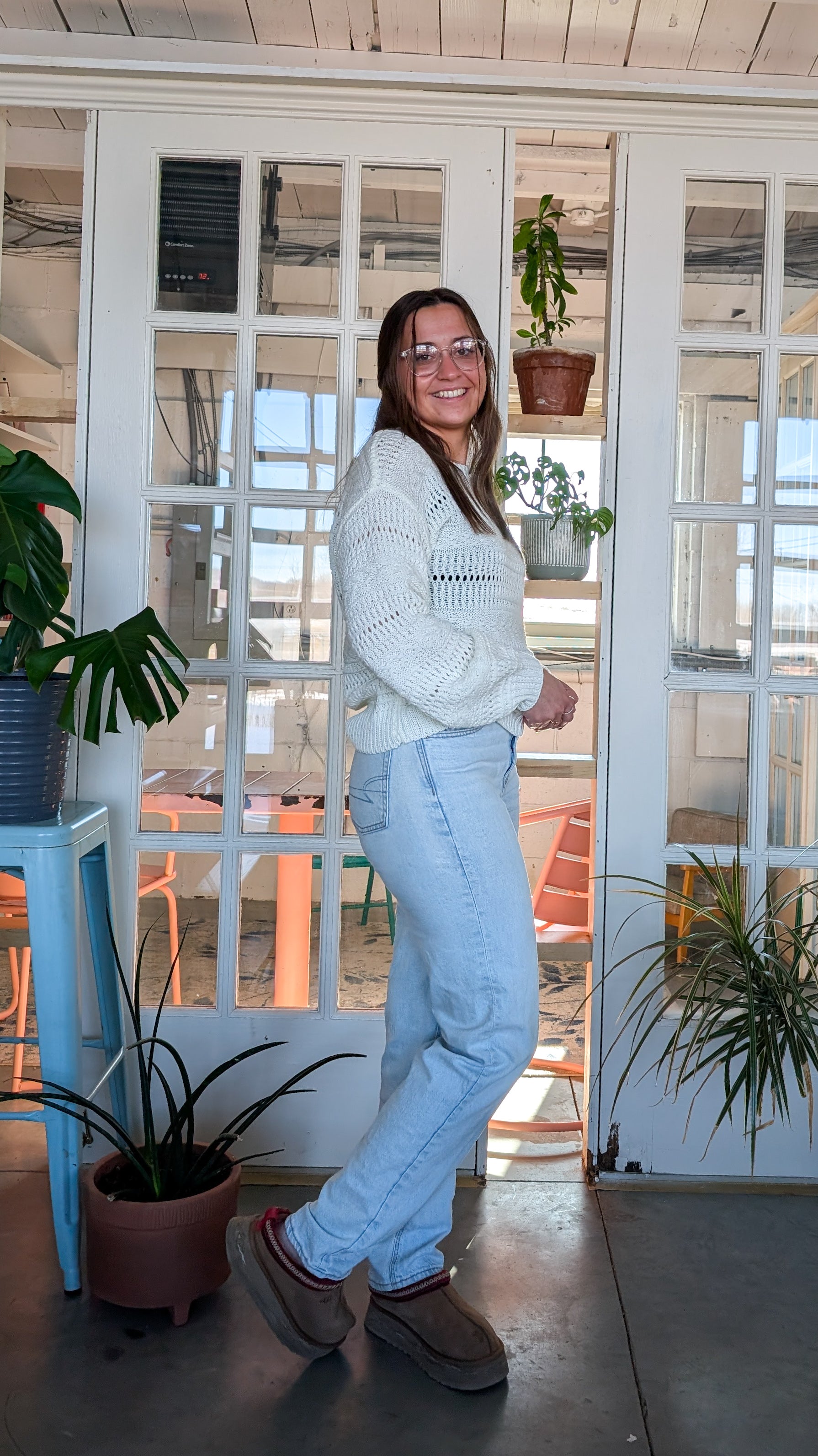 'Jasmine' Lose Knit Seater in white