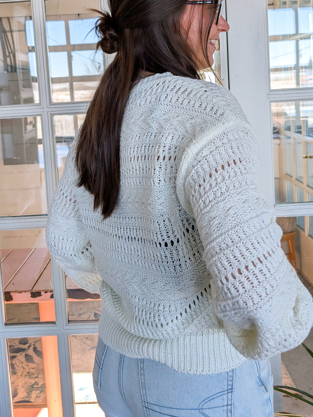 'Jasmine' Lose Knit Seater in white