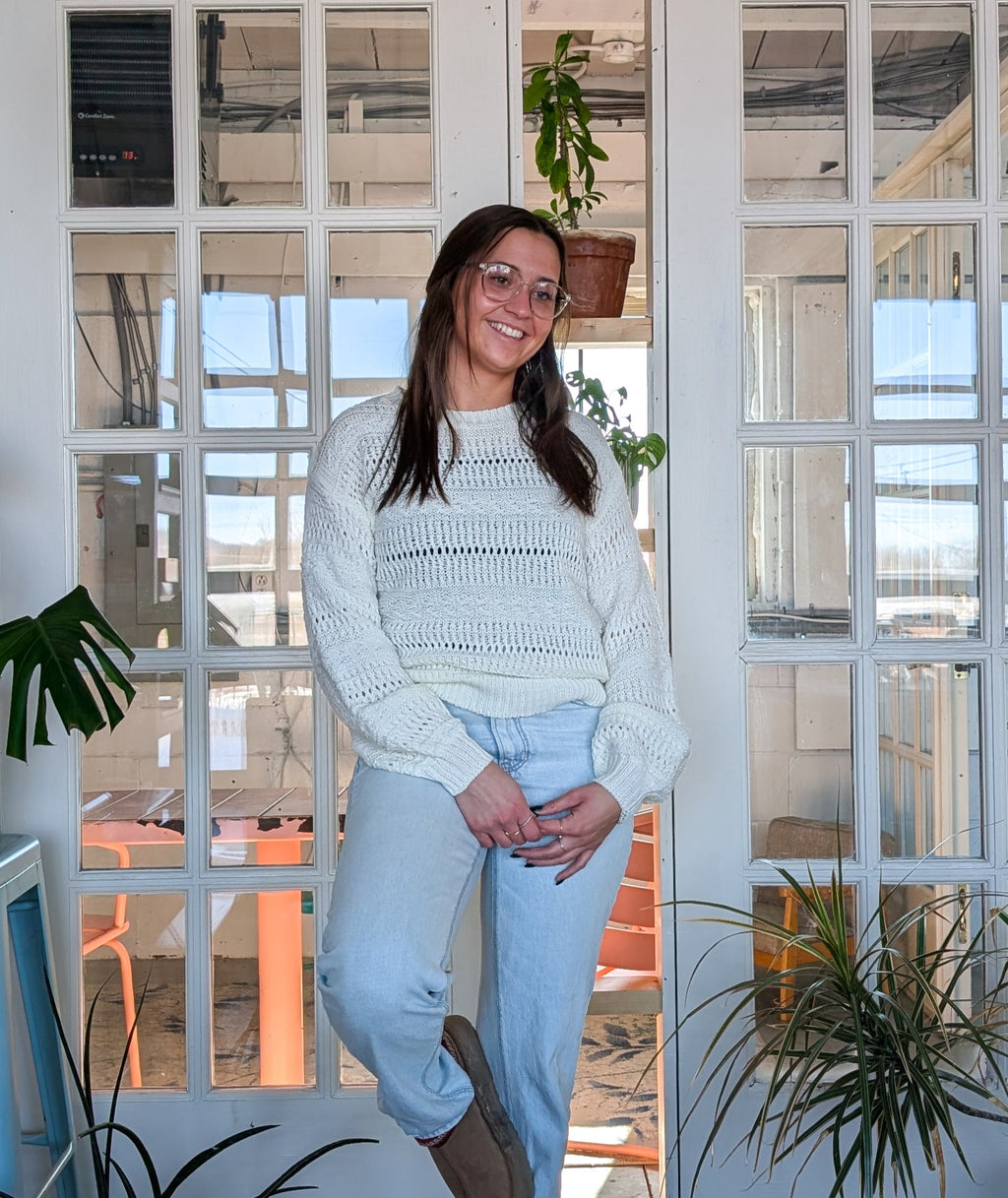 'Jasmine' Lose Knit Seater in white