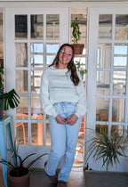 'Jasmine' Lose Knit Seater in white