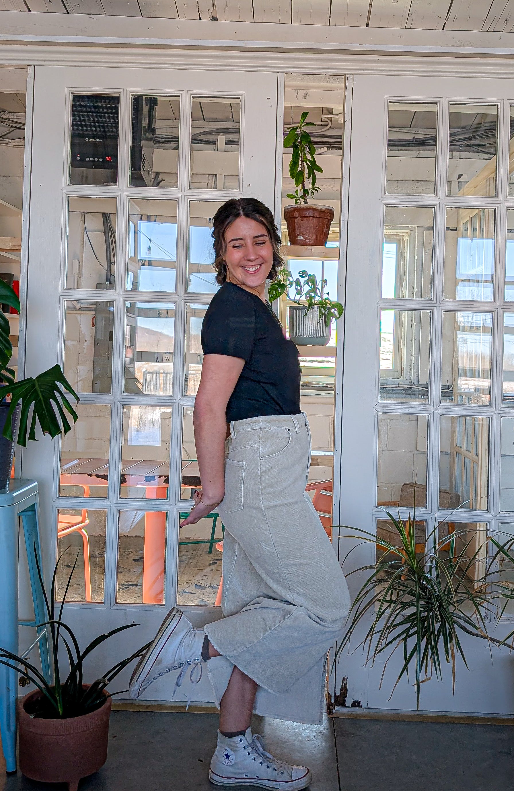 'Constance' Cotton Maxi Skirt in Vintage Cream