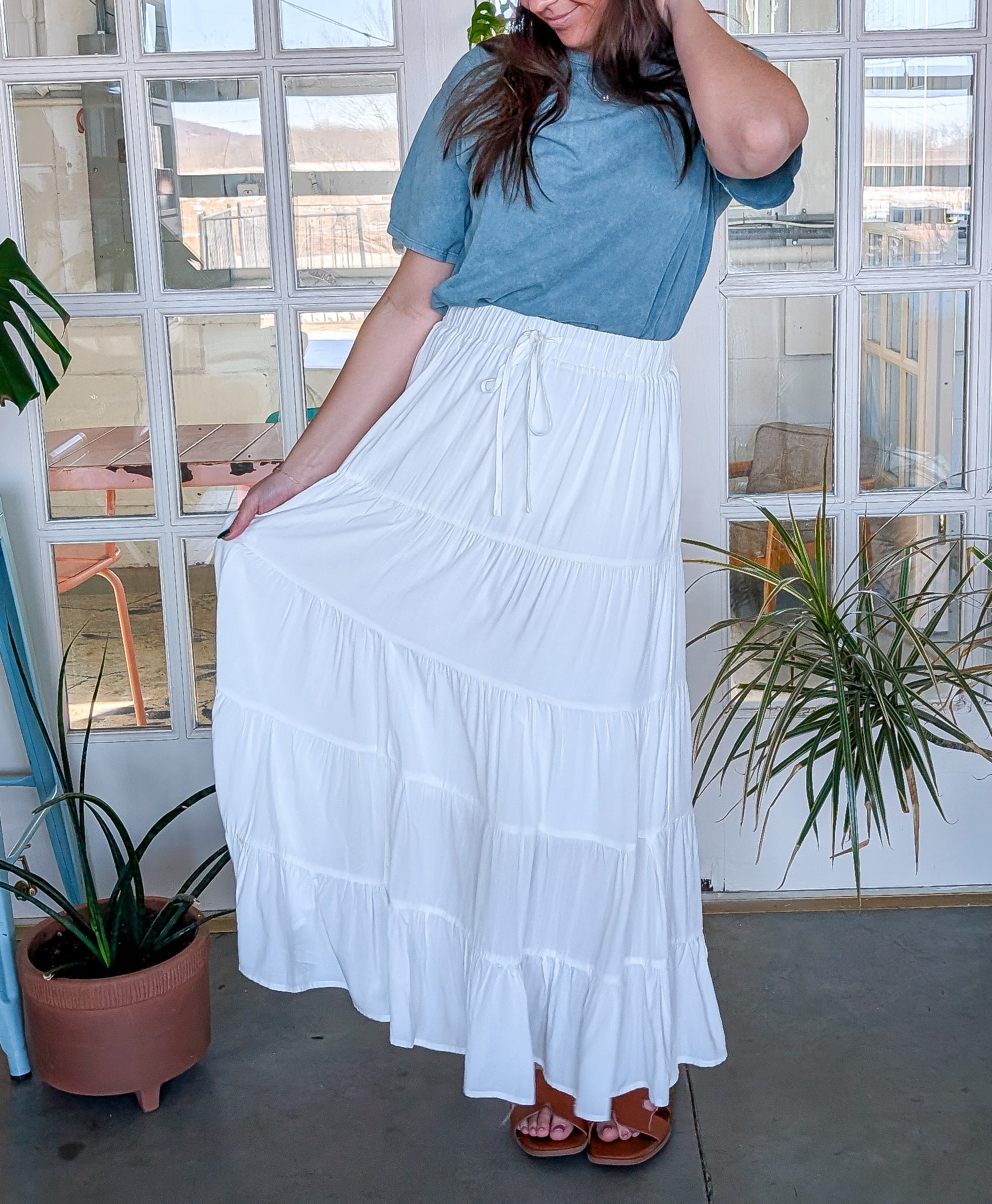 'Blake' Maxi Skirt in Ivory