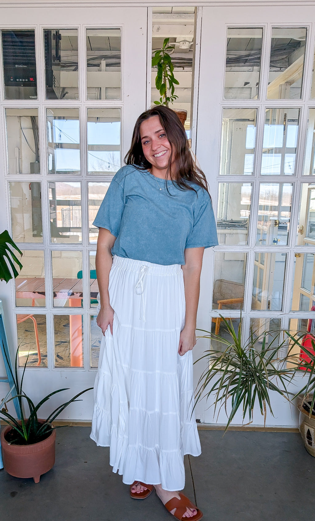 'Blake' Maxi Skirt in Ivory