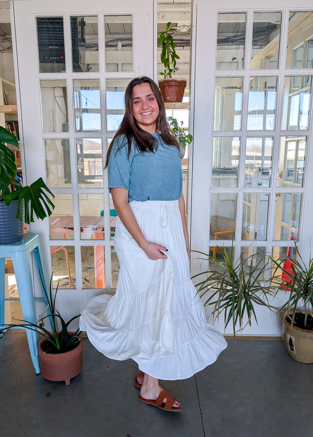 'Blake' Maxi Skirt in Ivory