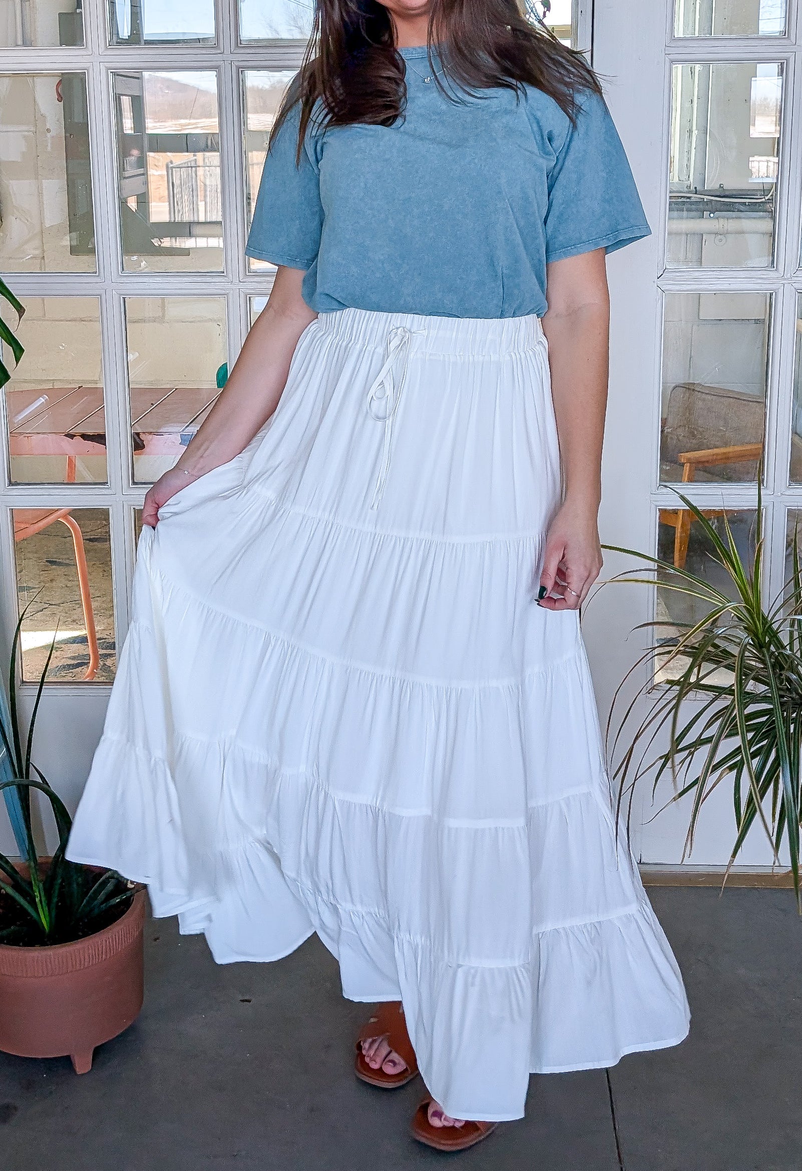 'Blake' Maxi Skirt in Ivory