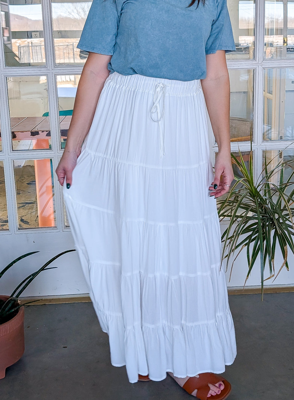 'Blake' Maxi Skirt in Ivory