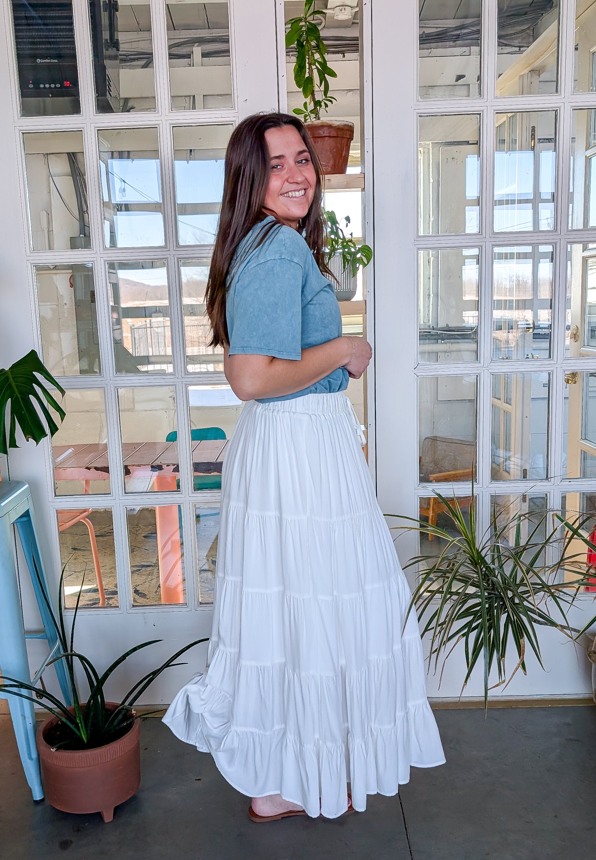 'Blake' Maxi Skirt in Ivory