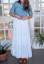 'Blake' Maxi Skirt in Ivory