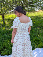 'Rose' Cotton Tiered Maxi Dress in Ivory