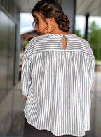 'Lana' 3/4 Sleeve Top in Navy