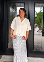 'Reese' Linen Blend Top in Tan