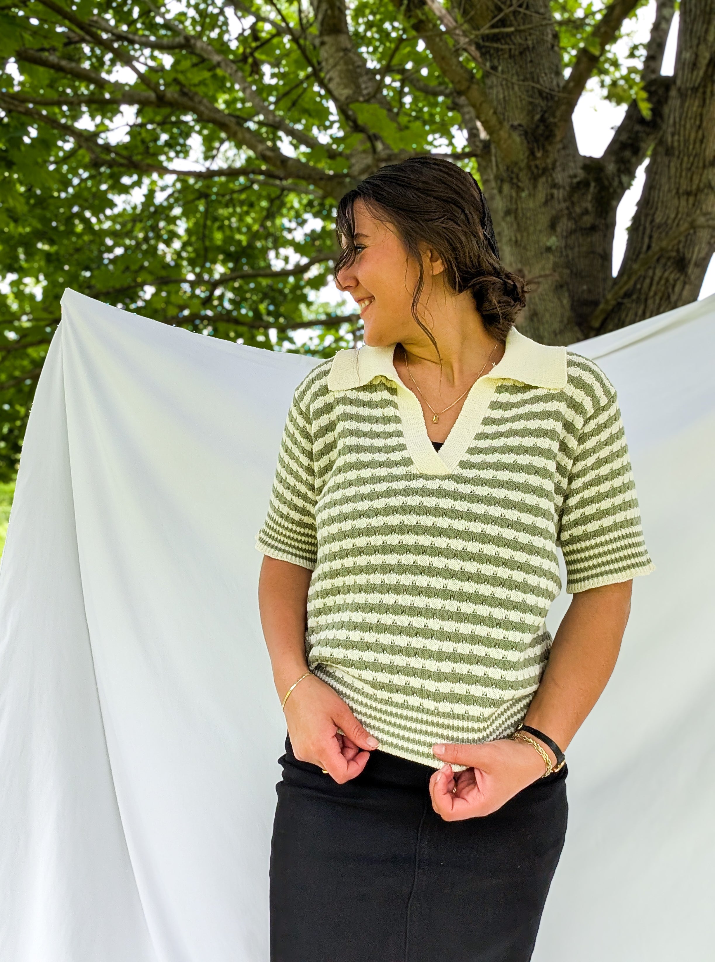 'Jasper' Crochet Top in Cream