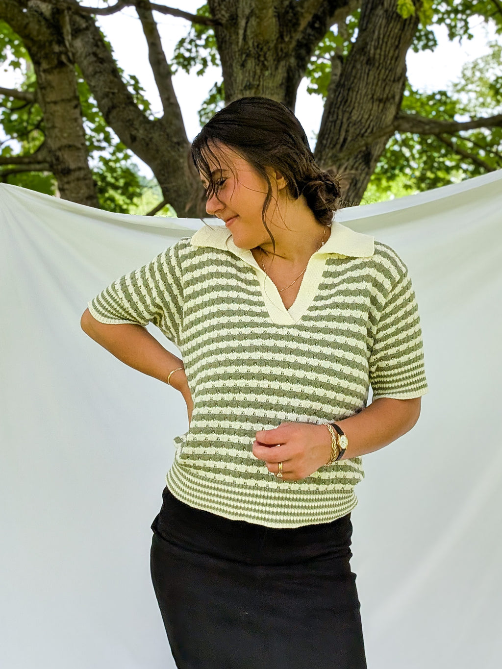 'Jasper' Crochet Top in Cream