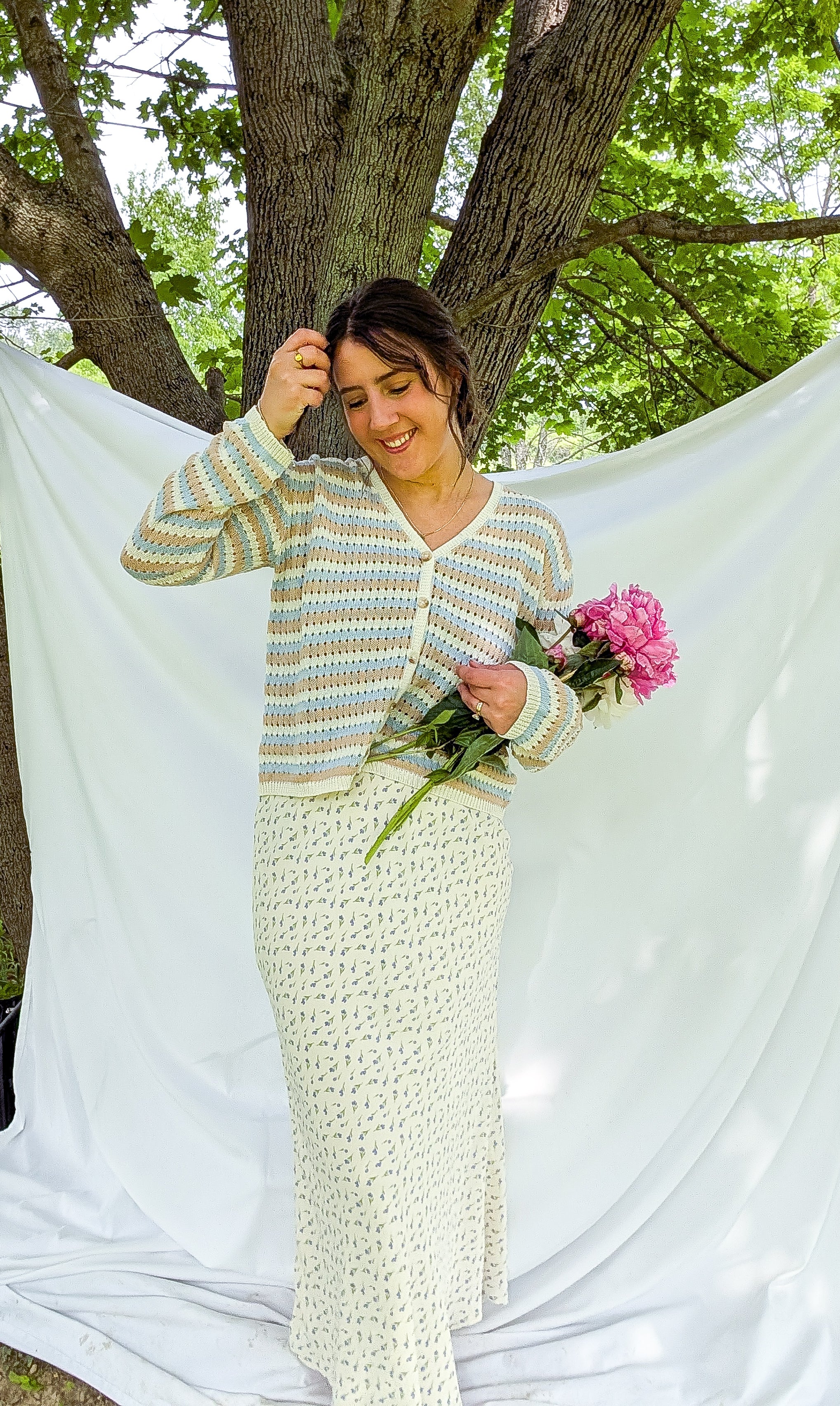'Indie' Crochet Cardigan in Ivory