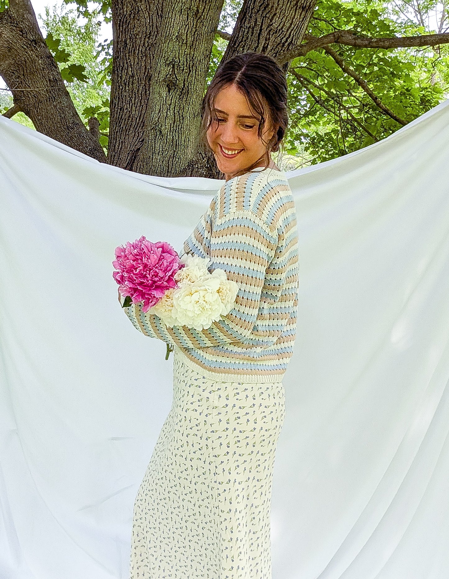 'Indie' Crochet Cardigan in Ivory