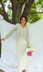 'Indie' Crochet Cardigan in Ivory